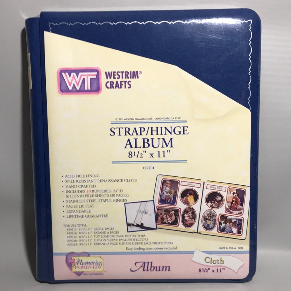 Westrim Crafts New Blue Strap Hinge Album 8.5” x 11”